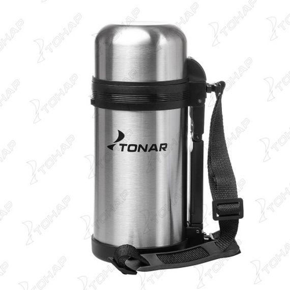 Термос TONAR 1200ML HS.TM-011  (дополн.пласт.чашка, скл.ручка, ремень)