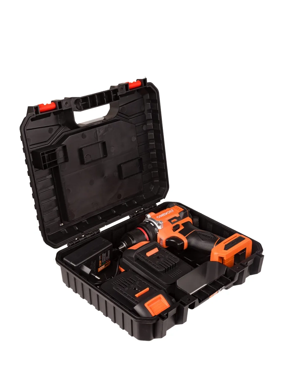 ONEVOLT Шуруповерт аккумуляторный бесщеточный 40Hm 46 предметов