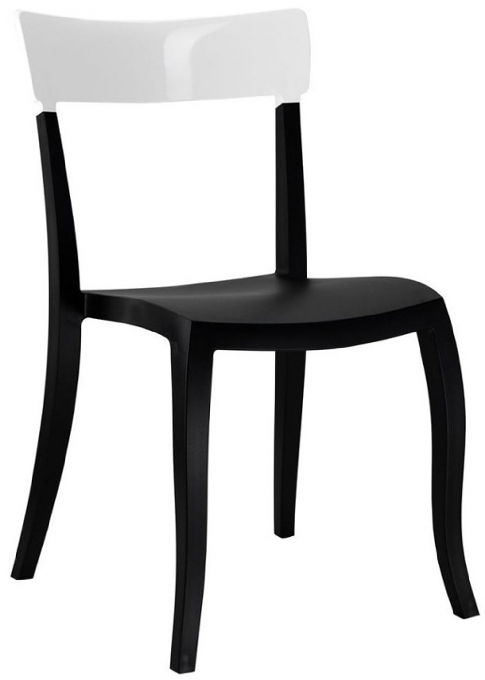 Стул пластиковый Papatya Hera-S, черный, белый