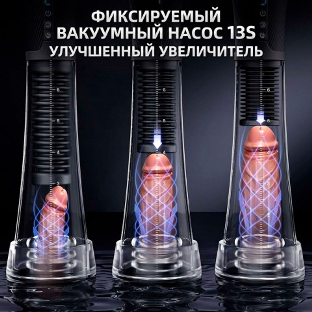 Мастурбатор 2 в 1  с функцией всасывания и вакуумная помпа