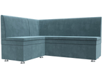 Диван кухонный угловой Уют левый угол, Бирюзовый, Велюр, 109625L