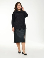 Юбка из экокожи с разрезом