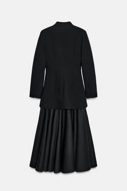 ZARA КОМБИНИРОВАННОЕ ПЛАТЬЕ-ПИДЖАК — ZW COLLECTION, ЧЕРНЫЙ