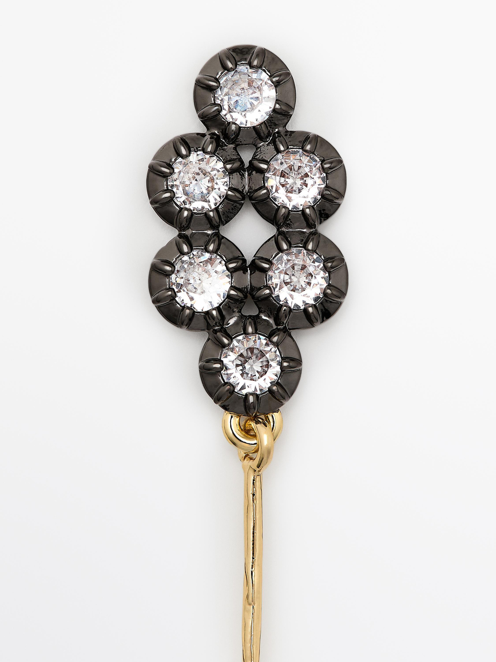 Massimo Dutti Серьги в винтажном стиле со стразами, золотистый