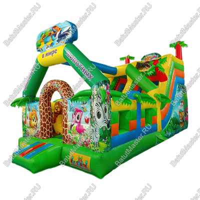 Коммерческий надувной батут «Приключение в мире животных», 8*4*5 м.