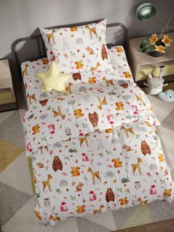 Наволочка комплект 2шт перкаль Сказка "Лесные жители" 40x60 см на молнии