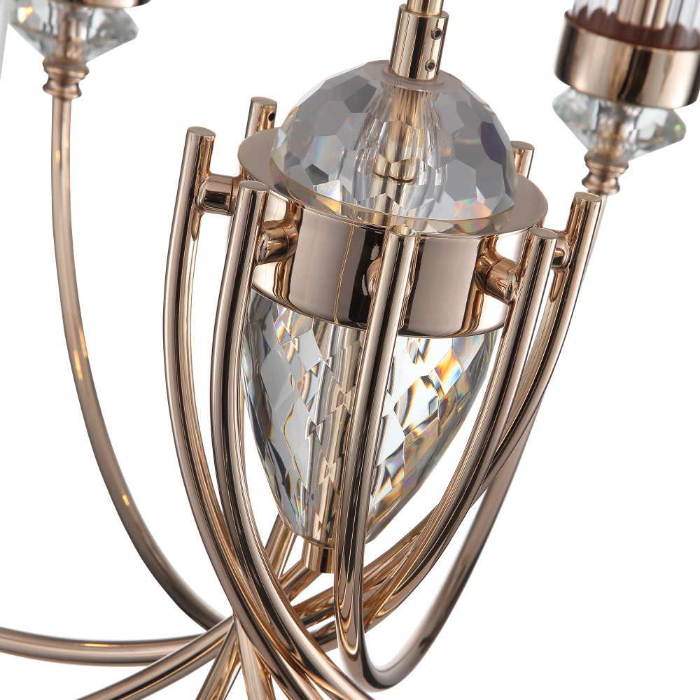 SL1402.203.08 Люстра подвесная ST-Luce Латунь/Прозрачный E14*8 40W ЭЛЕГРА