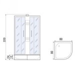 Душевая кабина River Nara Light XL 80x80 МТ Б/К 10000006218 с поддоном