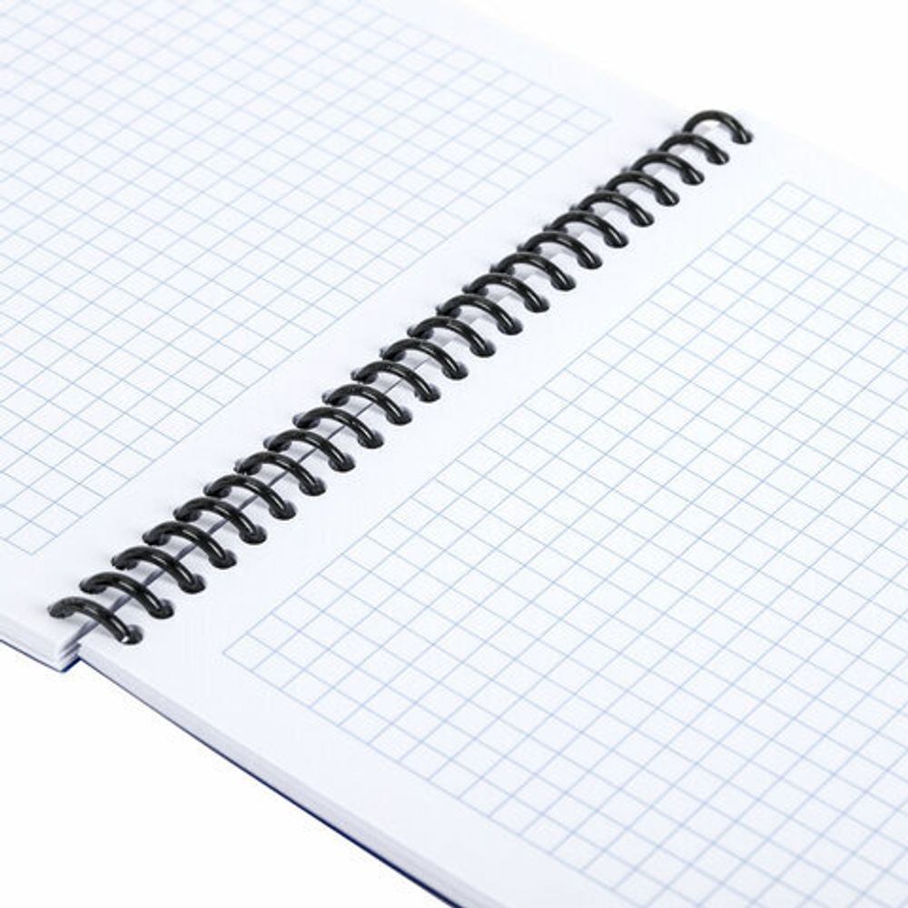 Блокнот А5 80 л., спираль пластиковая, обложка пластик, клетка, BRAUBERG "Metropolis", ЧЕРНЫЙ, 115572