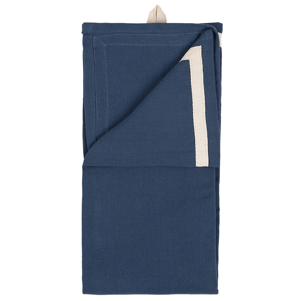 Набор из двух кухонных полотенец саржевого плетения темно-синего цвета из коллекции essential, 50х70 см