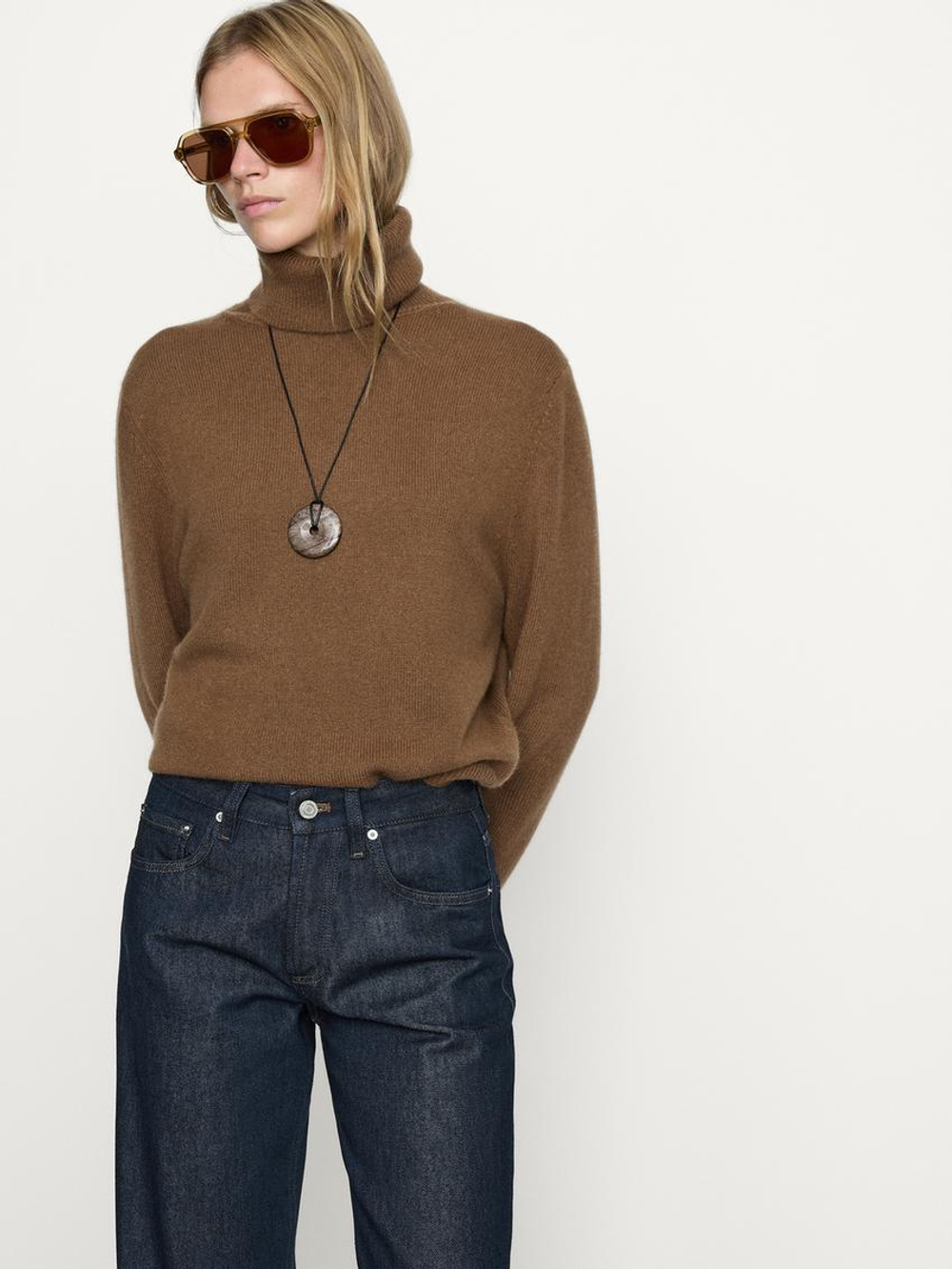 Massimo Dutti Широкие джинсы полной длины со средней посадкой, темно-серый