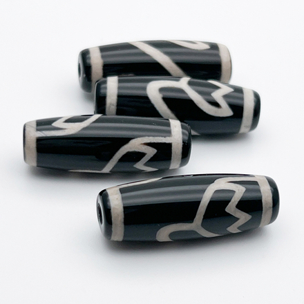 "Дзи" Лотос, размер около 30*10 мм, цена за 1 шт