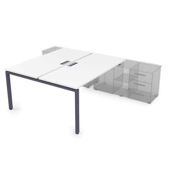 СПБ-П.979 Стол системы БЕНЧ на 2 рабочих места, для крепления на тумбу (1400*1435*750)