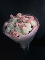 Букет Хризантема с Кустовой розой