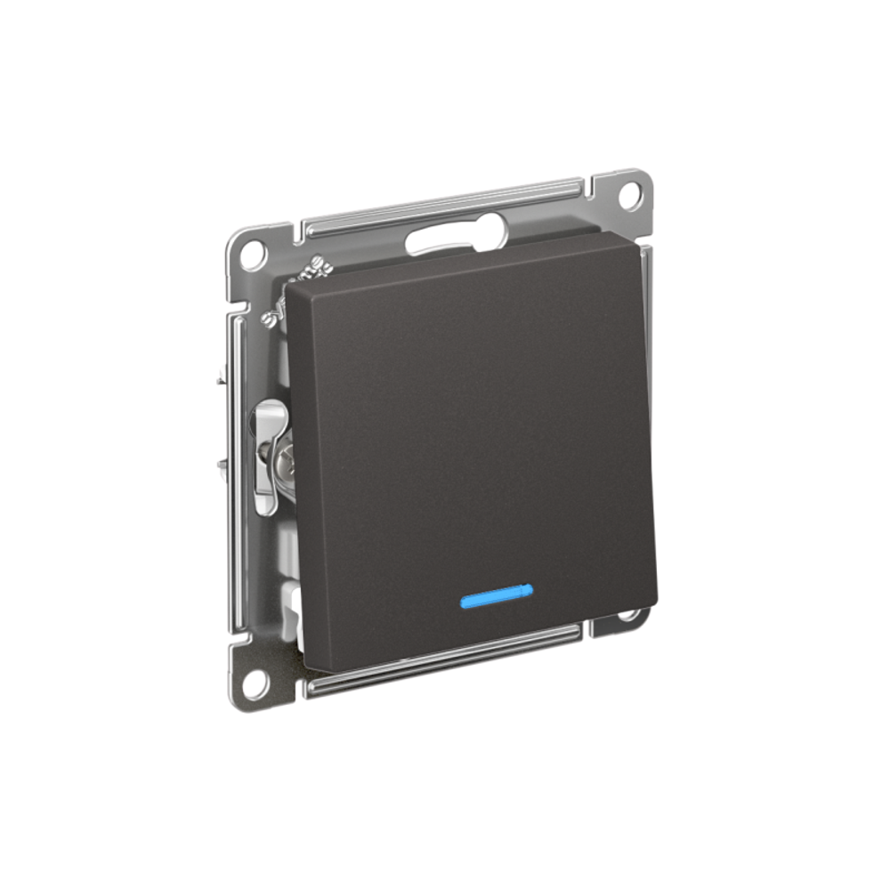 Выключатель 1-кл. AtlasDesign (сх. 1а) 10AX с подсветкой механизм базальт SE ATN001413