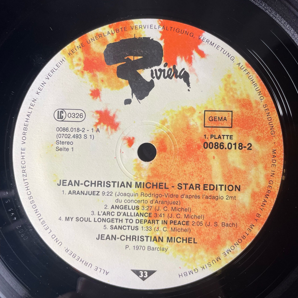Винтажная виниловая пластинка LP Jean Christian Michel, Star Edition (Германия 1978)