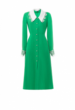 Платье с кружевными воротником и манжетами 03-02-24 FW