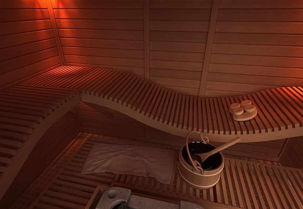 Сауна в сборе SAWO 1414LS-PS-G (1,4м х 1,4м, ель, полностью стеклянная стена, дизайн Piano, левая)