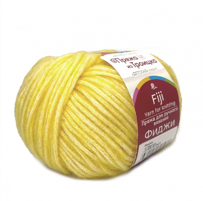 Пряжа "Фиджи", 20% мериносовая шерсть, 60% хлопок, 20% акрил, 50 г - 95 м, желток