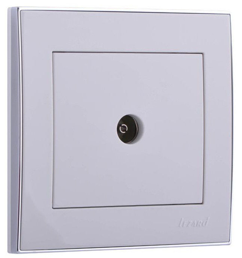 RAIN 703 0225 129 Розетка ТВ проходная белый с бок.вст.хром