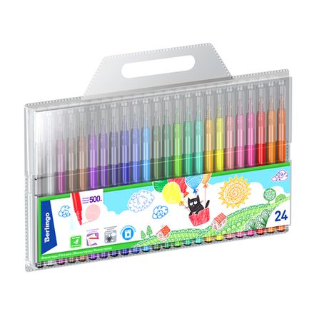 Фломастеры 24 цветов Berlingo Жил-был кот, смываемые, блистер