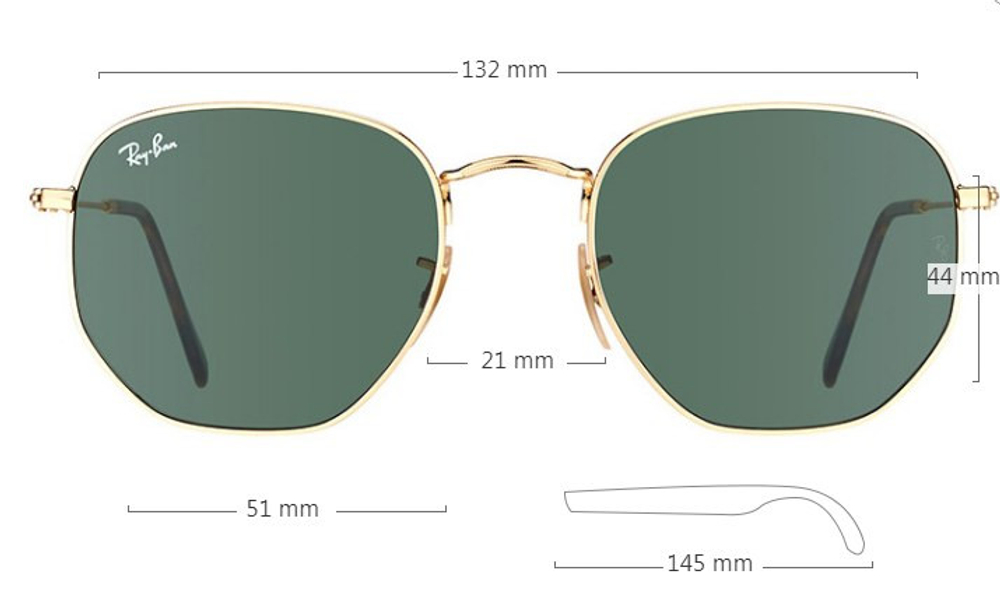 Ray Ban HEXAGONAL METAL RB 3548N 002 / 51 mm