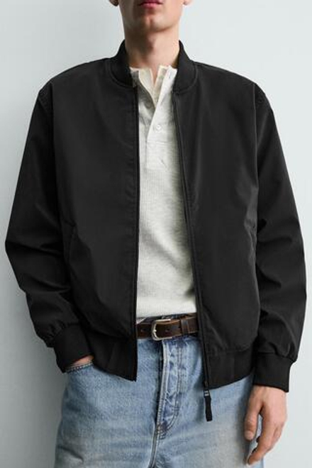 ZARA БОМБЕР ИЗ ВЫСОКОТЕХНОЛОГИЧНОЙ ТКАНИ, ЧЕРНЫЙ