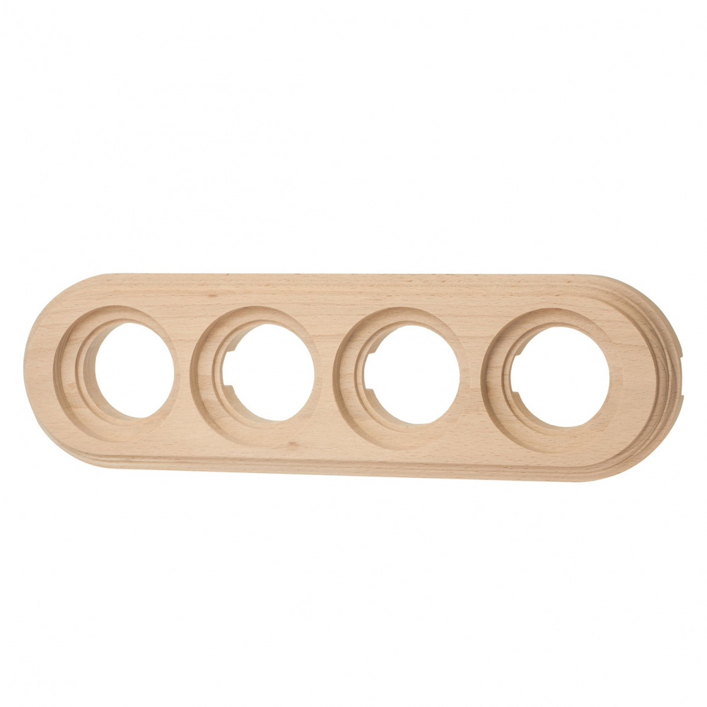 Рамка 4 постовая, накладной монтаж, дерево, цвет Натурэль BF1-640-10