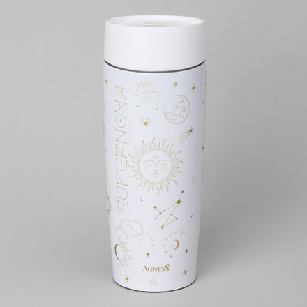 ТЕРМОКРУЖКА AGNESS "SUPERNOVA WHITE" 360МЛ, КОЛБА НЕРЖ.СТАЛЬ 18/10