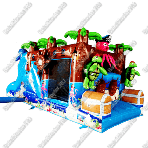 Коммерческий надувной батут "Пират-осьминог"