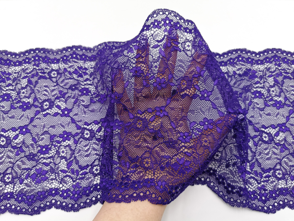 Эластичное кружево, 21 см, ярко-фиолетовое, (Арт: EK-2145), м