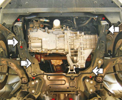 Защита стальная 2 мм двигателя и кпп для Ford Mondeo Motodor.70702
