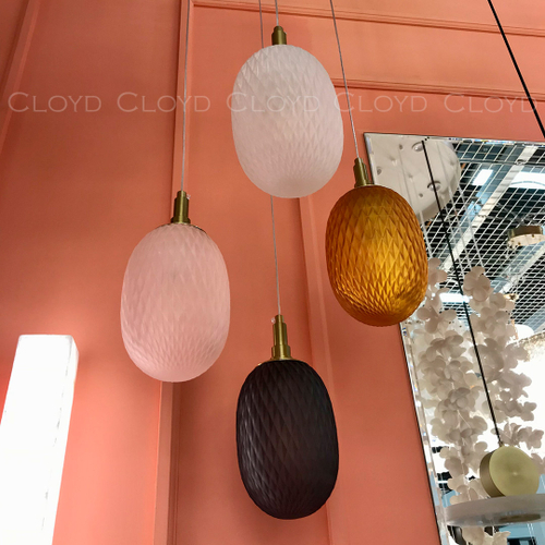 Подвесной светильник Cloyd ZAPFEN P1 / Ø13 см - латунь - белое стекло (арт.11434)