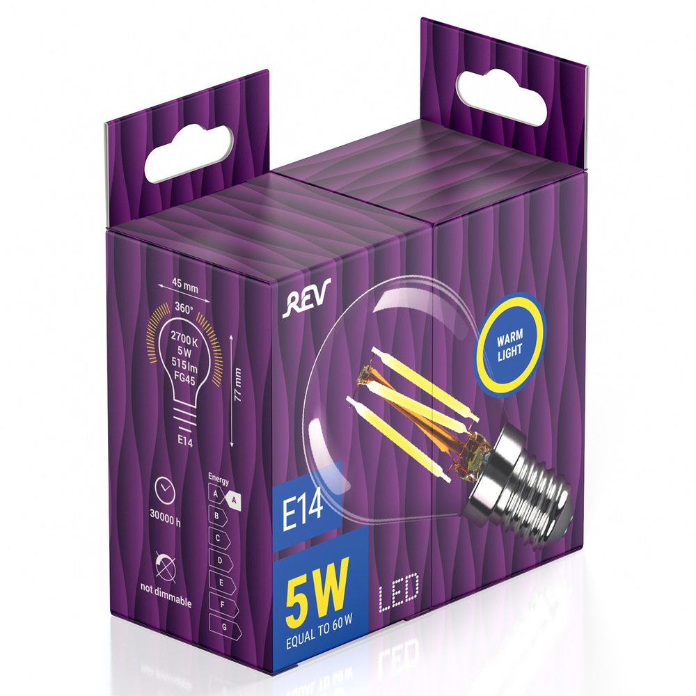 Лампа светодиодная Rev Filament 5W Е14 2700K шар 32357 0