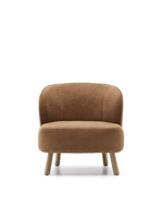 Кресло Ulit из терракотового шенилла с ножками из бука в натуральной отделке