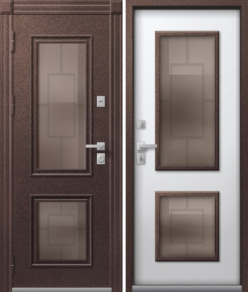 Входная дверь Центурион ТЕРМО Т-1 Premium Шоколадный муар - Кашемир белый (2025)