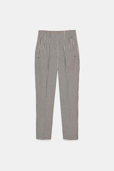 ZARA БРЮКИ С ВЫСОКОЙ ПОСАДКОЙ, ЧЕРНЫЙ/БЕЛЫЙ