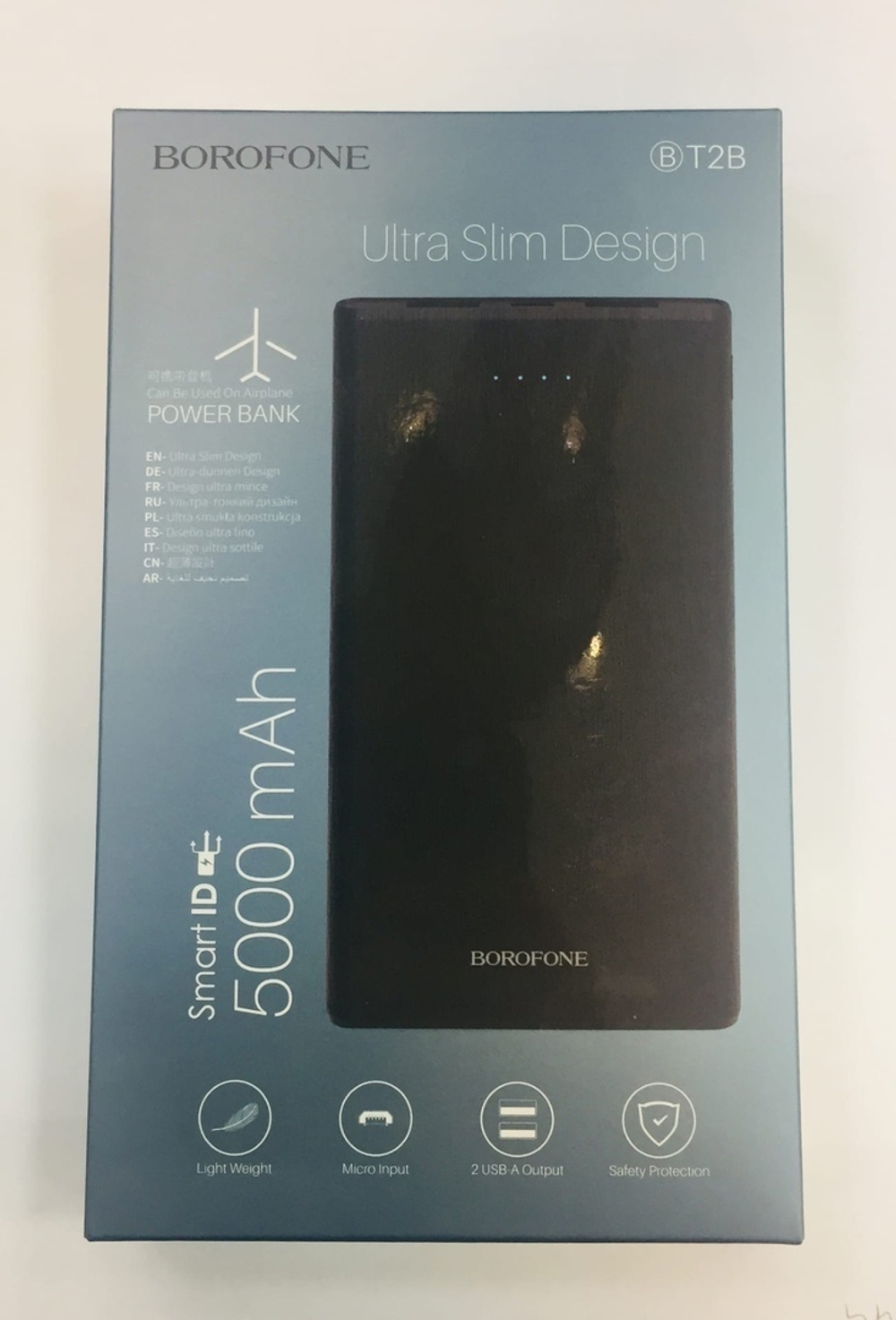 Power Bank 5000mAh, 2 USB, Borofone BT2B, черный