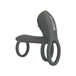 Серая насадка на пенис с 12 режимами вибрации (Цвет: серый)