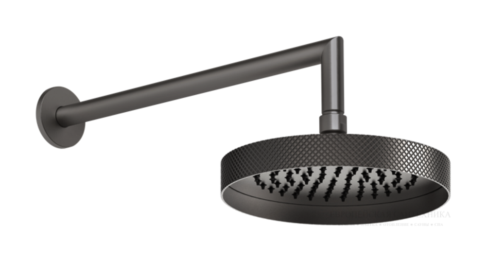 Верхний душ Gessi Anello, регулируемый, с кронштейном, цвет Black Metal Brushed PVD