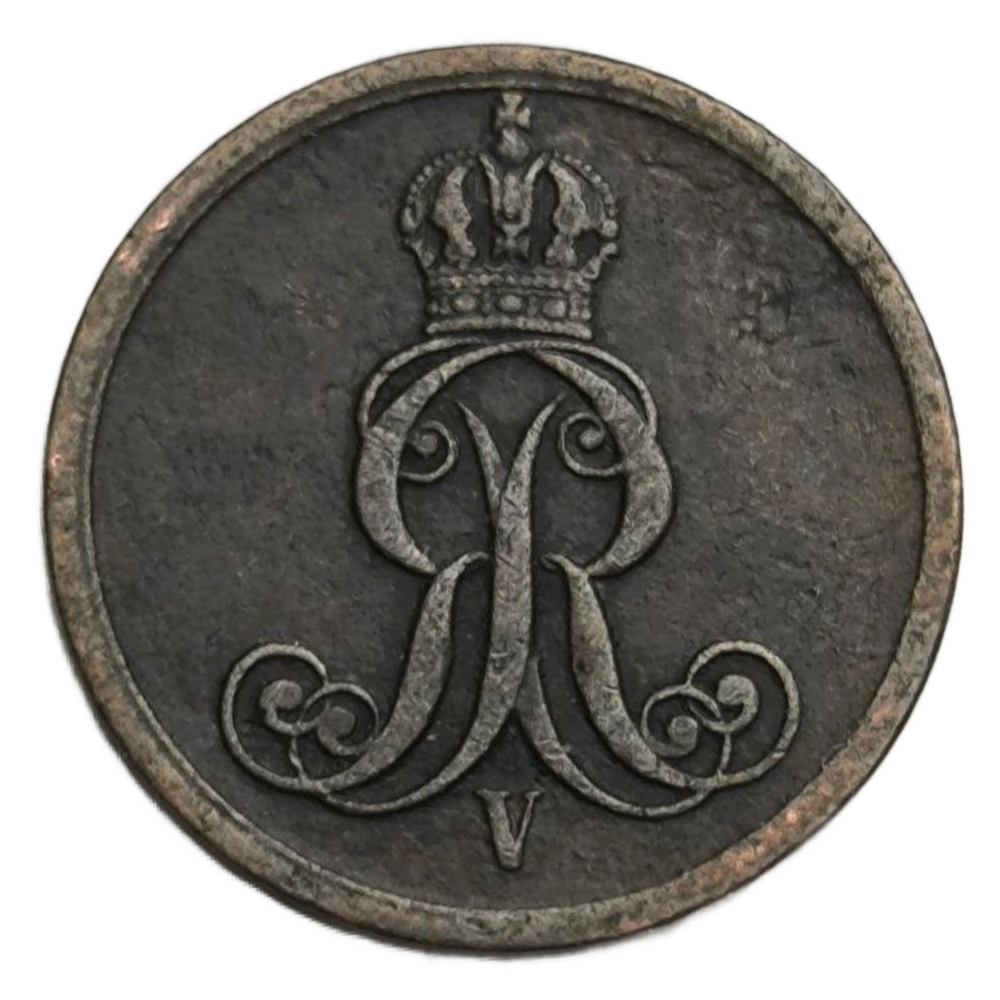 Монета Германии (Ганновер) 1 пфенниг 1861 год
