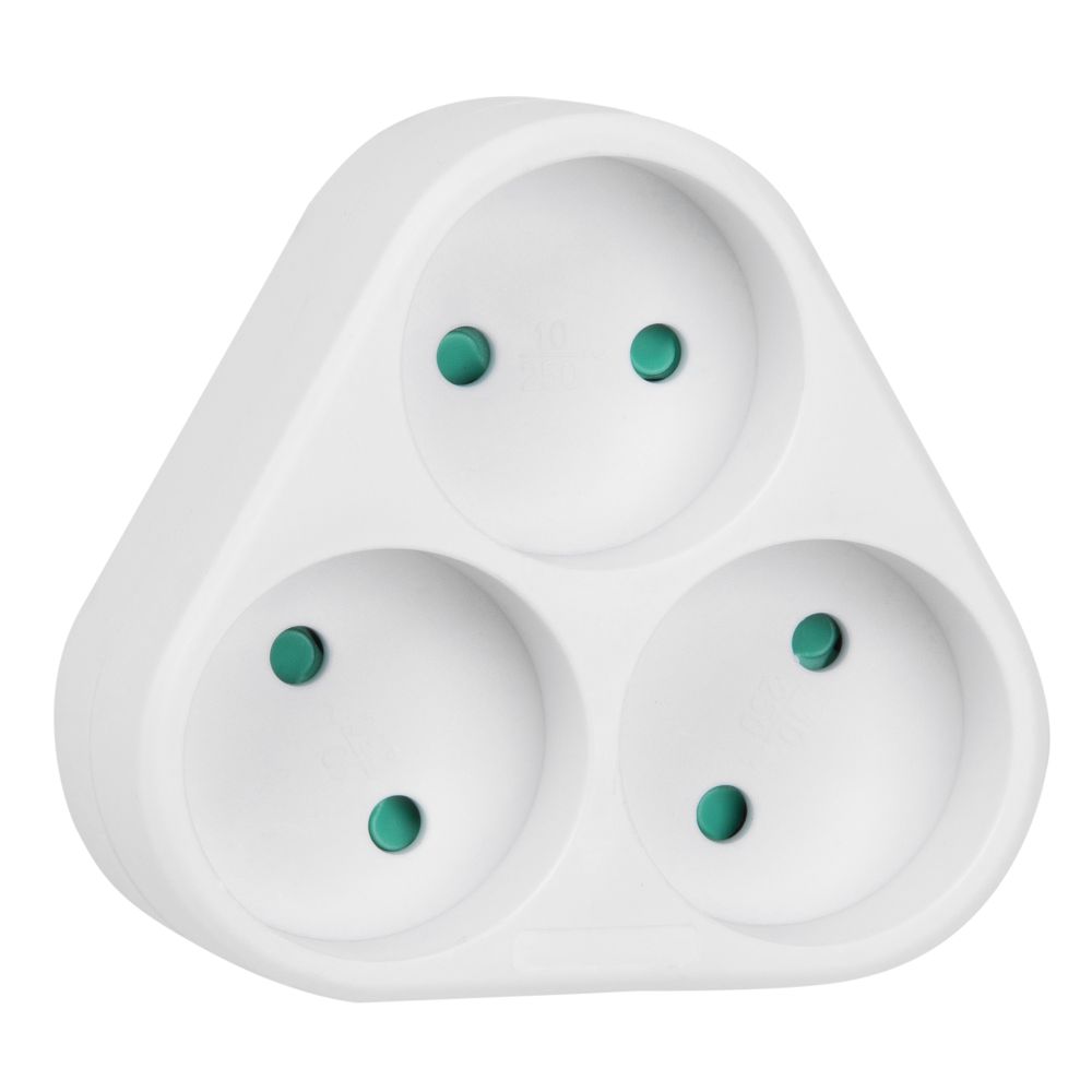 S-ES3-16F WHITE Разветвитель сетевой. б-з. 3 гнезда. 16А. 3500Вт. Белый. ТМ Uniel