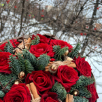 ❄ Красный с золотом | Баланс полушарий — новогодний букет