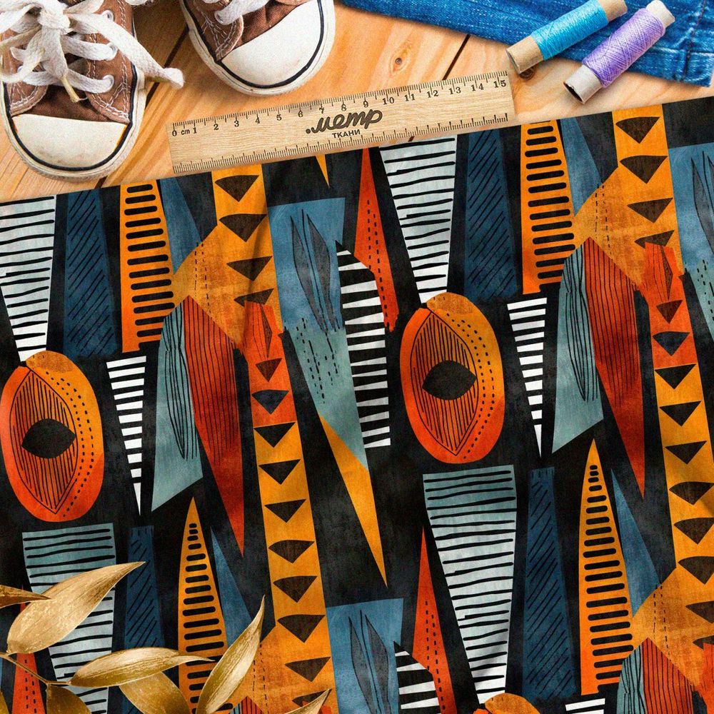 Ткань премиум сатин этнический шик