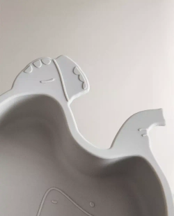 ZARA HOME Детская силиконовая тарелка в виде слона, серый