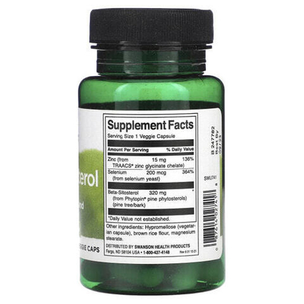 Растительные экстракты и настойки Swanson, Бета-ситостерол, 320 мг, 30 растительных капсул