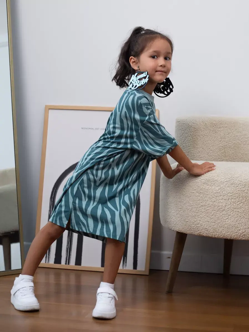 Платье туника оверсайз для девочки