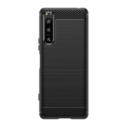 Мягкий защитный чехол для Sony Xperia 5-IV Mark 4, серии Carbon (в стиле карбон) от Caseport