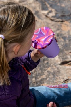 Крышки для стаканов Klean Kanteen Straw 76 мм, Pink Tie Dye - 2 шт с трубочкой