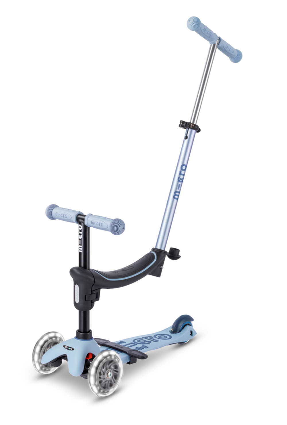 Самокат-качалка Mini Micro Deluxe Rock & Go LED, голубой